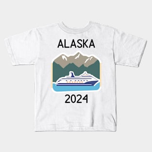 Cruise Alaska 2024 with mountains Kids T-Shirt